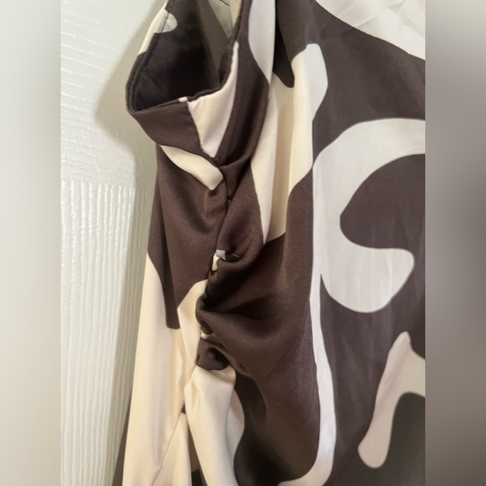 Chocolate brown and cream maxi dress - Picture 8 of 14